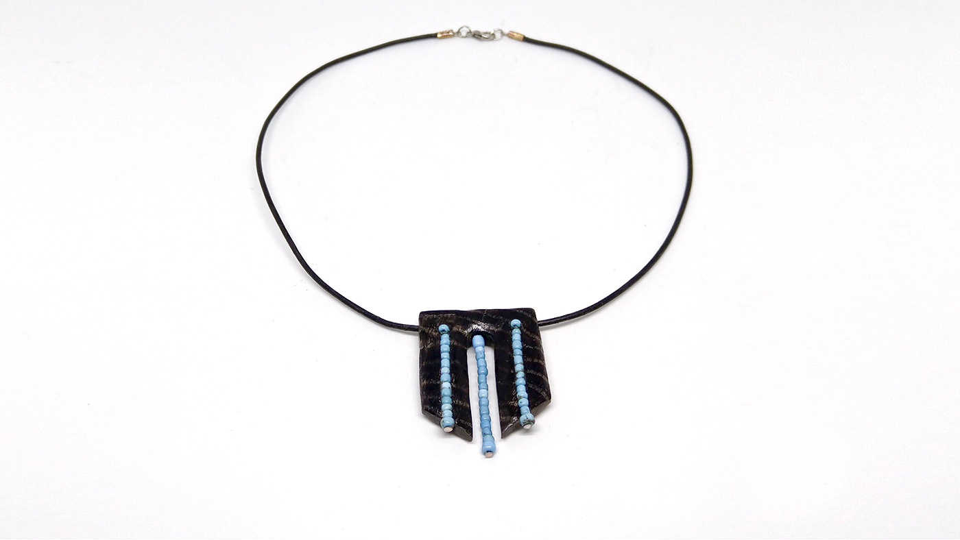 158 Glockenspiel Anhänger, Mooreiche Türkise