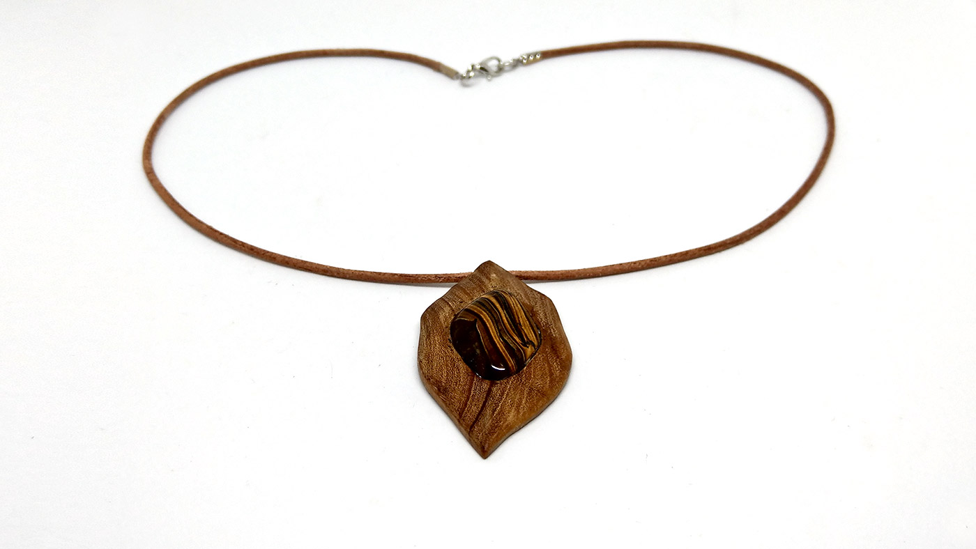 161 Tigerauge Anhänger, Stein Tigerauge Eibe