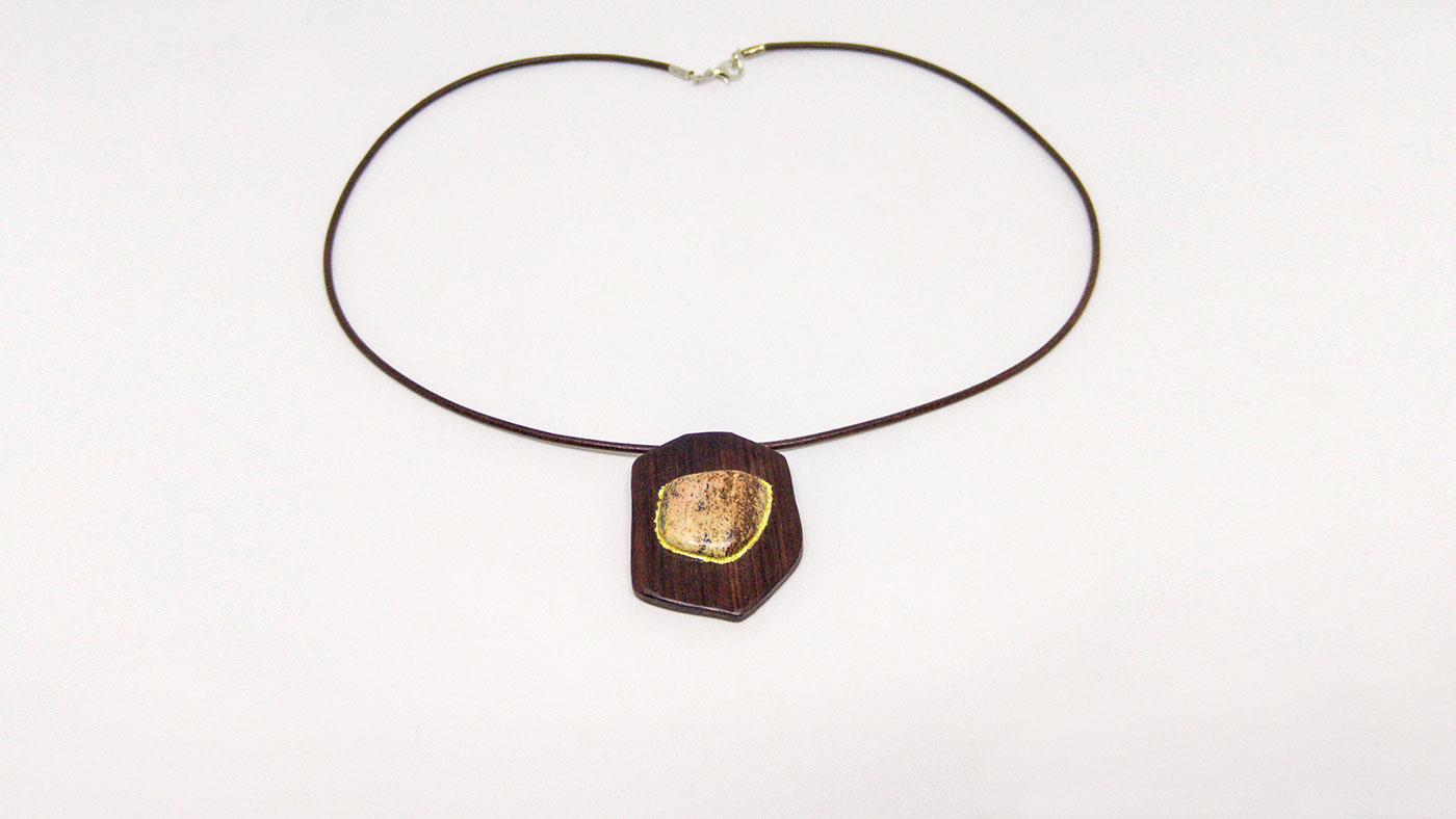 164 Eingebettet Anhänger Redwood, Blattgold