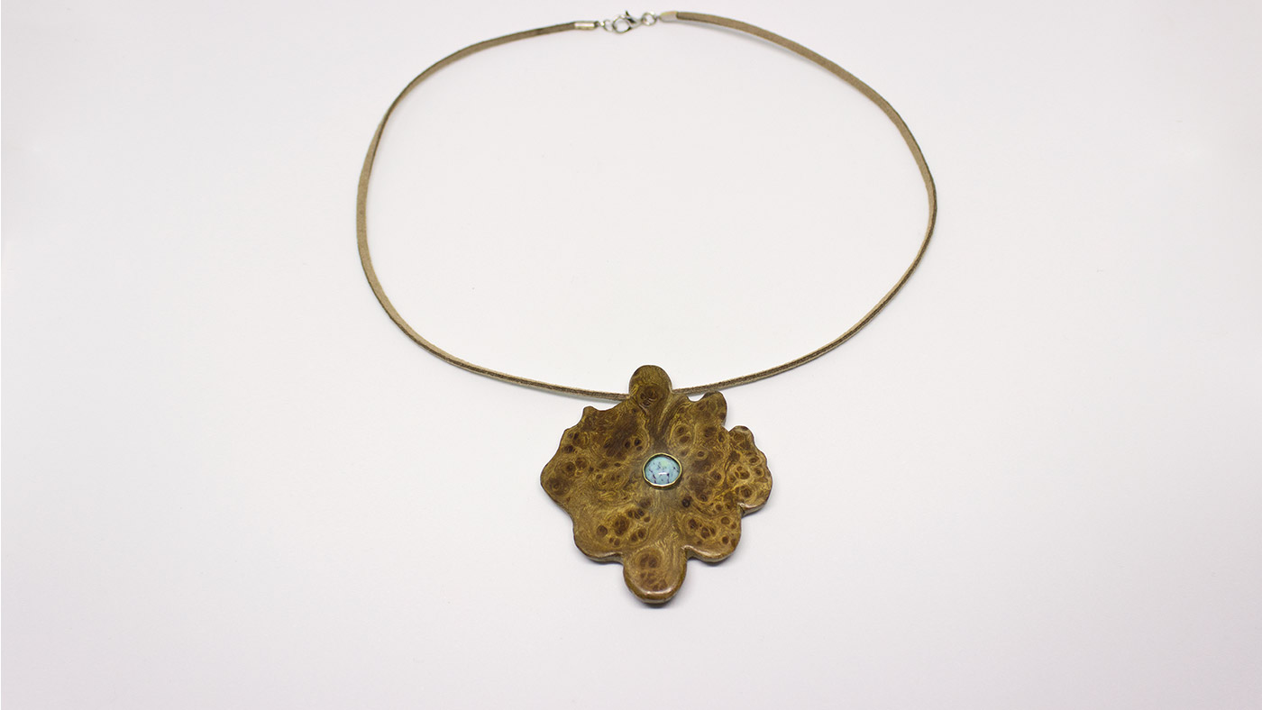 88 Anhänger Maserulme, Türkis und Gold