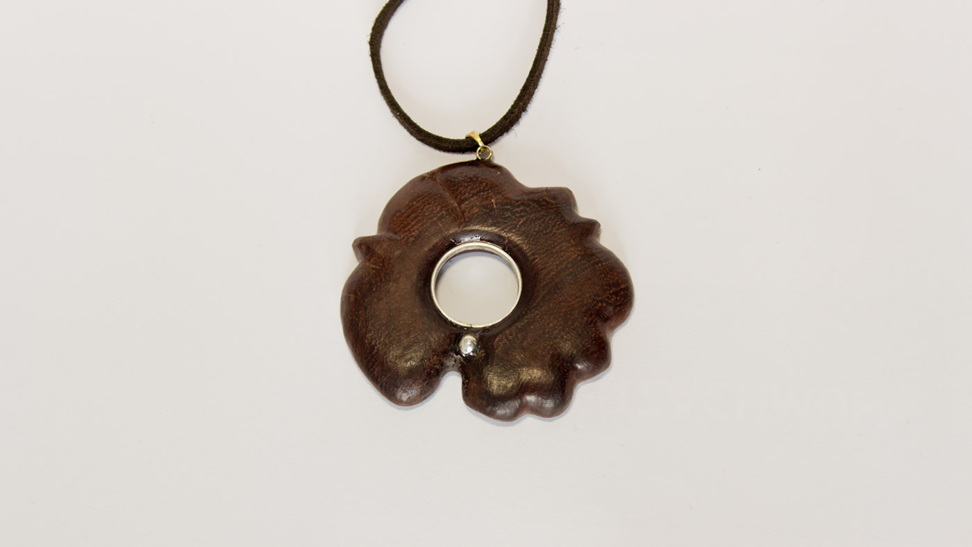 Anhänger Kameldorn, Silberring/Perle