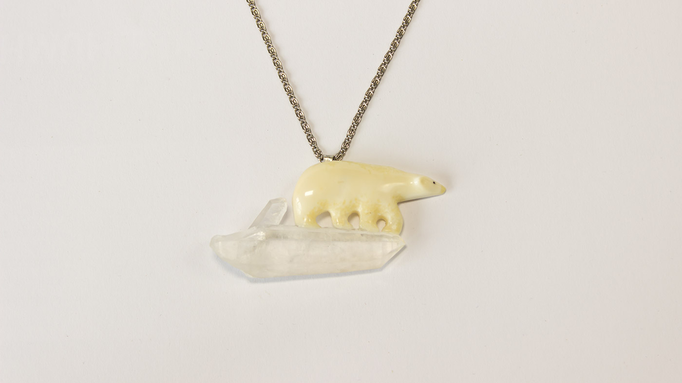 Anhänger, Eisbär Horn/Bergkristall