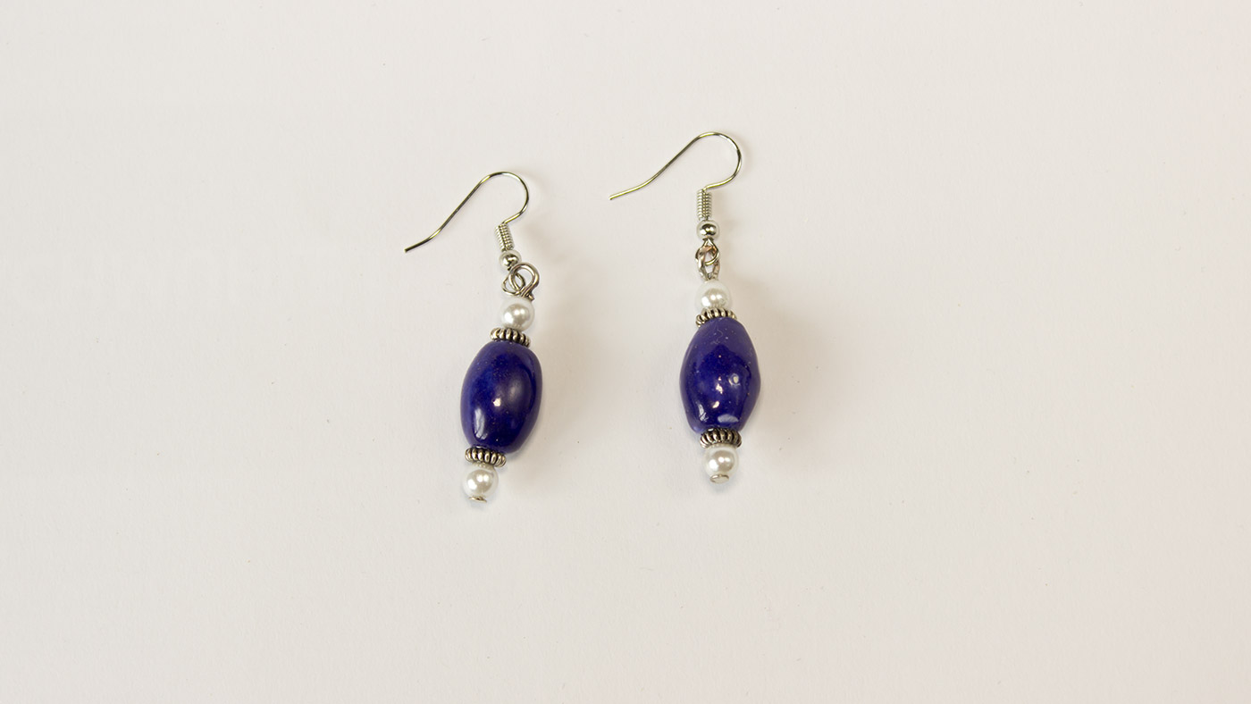 Ohrringe, Lapislazuli sPerlen