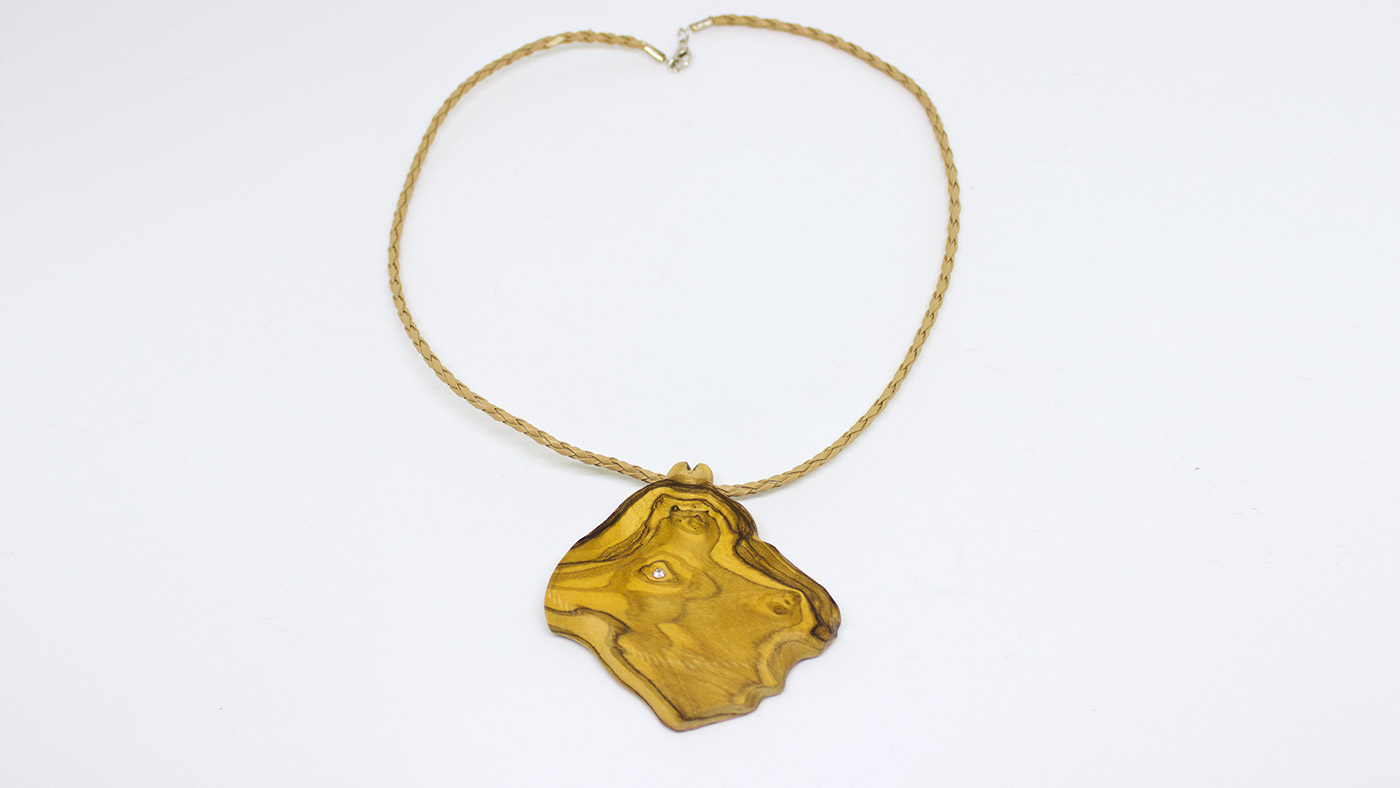 115 Anhänger Fantasia, Olivenholz Brillantauge