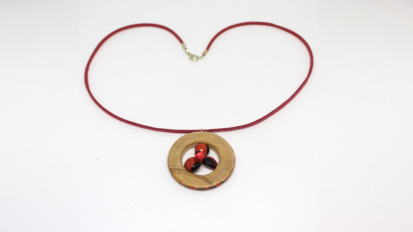 198 Hiobstränenring Anhänger, Buche, Samen